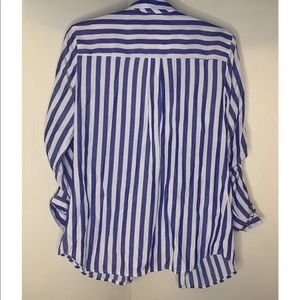 Light Blue and White Top